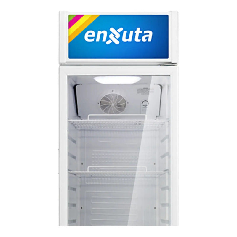 Vitrina Comercial Enxuta 309lts Con Cenefa Led Dimm Color Blanco