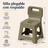 Banco Silla Plegable de Plástico con Respaldo Linova